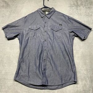 WRV Wave Riding Vehicles Shirt Mens XL Navy Blue Printed Logo Button Down